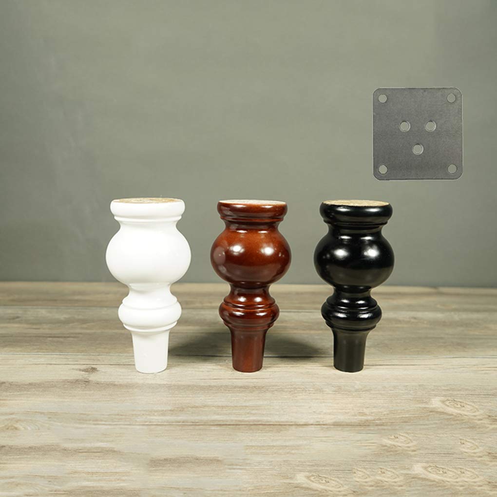 Lot De 4 Pieds De Meuble En Bois Blanc – 15x5 Cm, Neufs, Standard