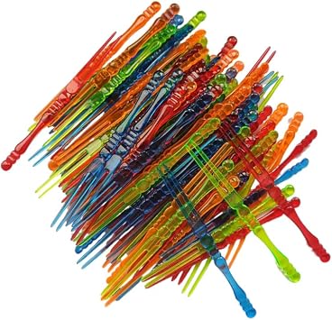 Multicolor Disposable Plastic Cocktail Picks Fruit Forks, 4" Mini Dessert Cake Forks Sticks, Tasting Appetizer Plates Picks Food Forks for Home Bar Party Supplies 300 Pack