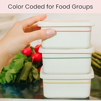 Uba Portion Control Containers (PORCELAIN) for Diet Meal Prep and Storage (1 Pack)