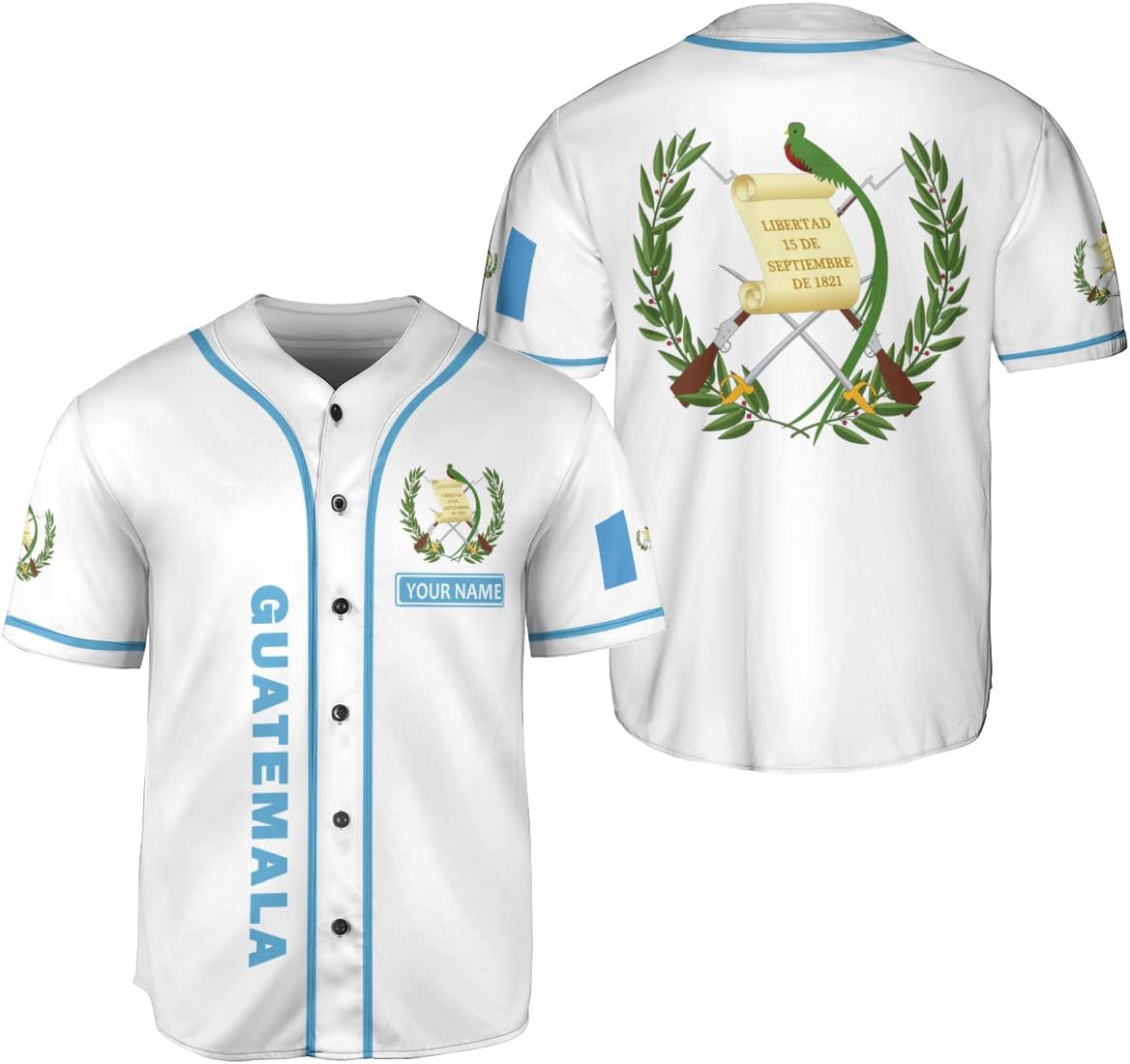Royal Fight Personalized Name Guatemala Baseball Jersey Shirt Guatemala Camisas Guatemalan Pride T-Shirt Guatemala 3D Shirts