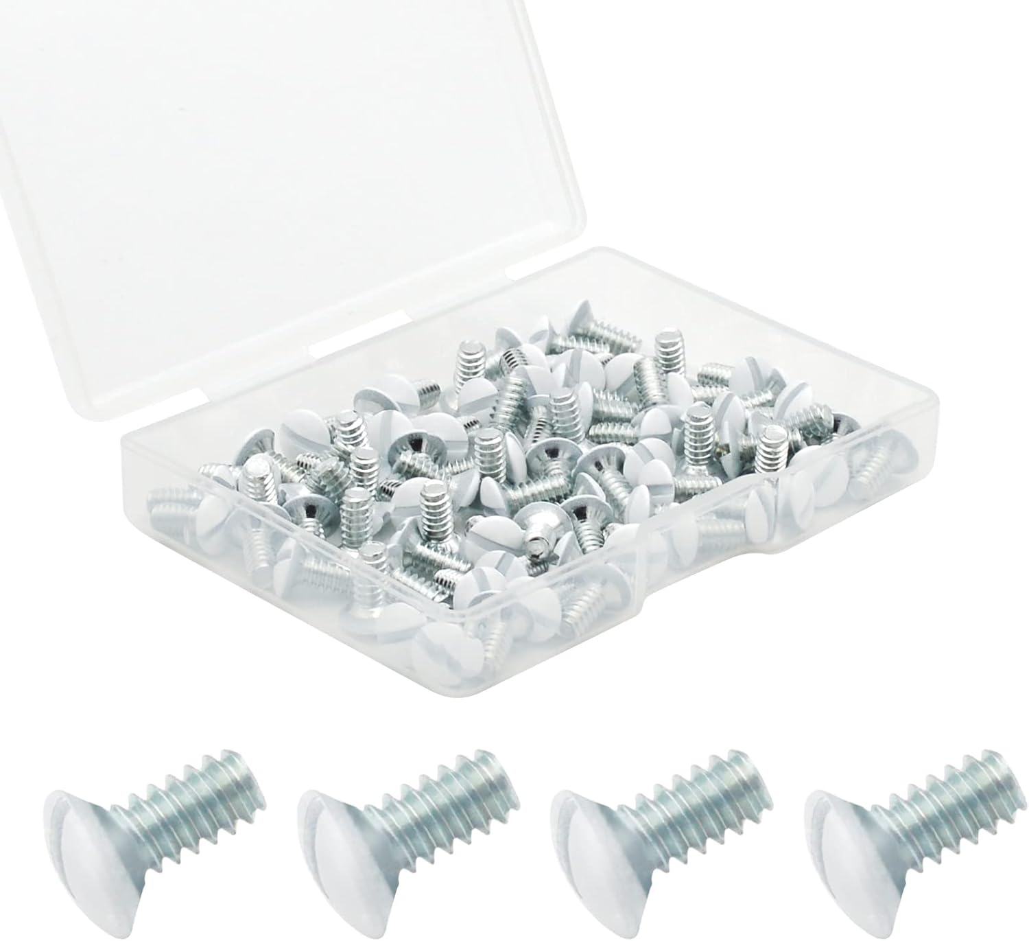 80 Packs Wall Plate Screws, 3/8 Inch Outlet Screws 6-32 White Screws Perfect Replacement for Switch Plate, Outlet Cover and Light Plate