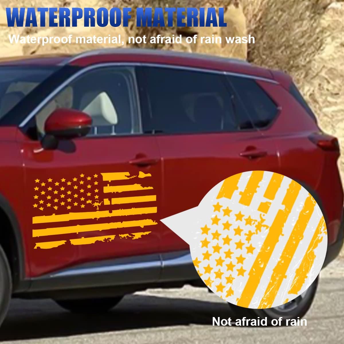 Iayokocc 2 Insignias De Metal Con La Bandera Estadounidense, Calcomanía De Automóvil Para Camión