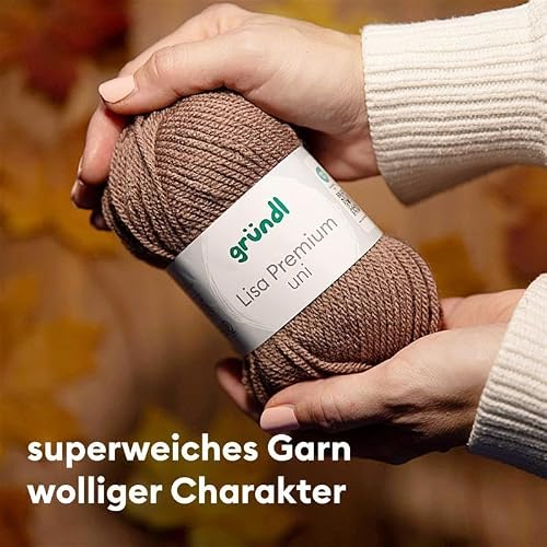Häkelgarn Gründl Wolle Lisa Premium uni – Garn für Strick- und Häkelprojekte