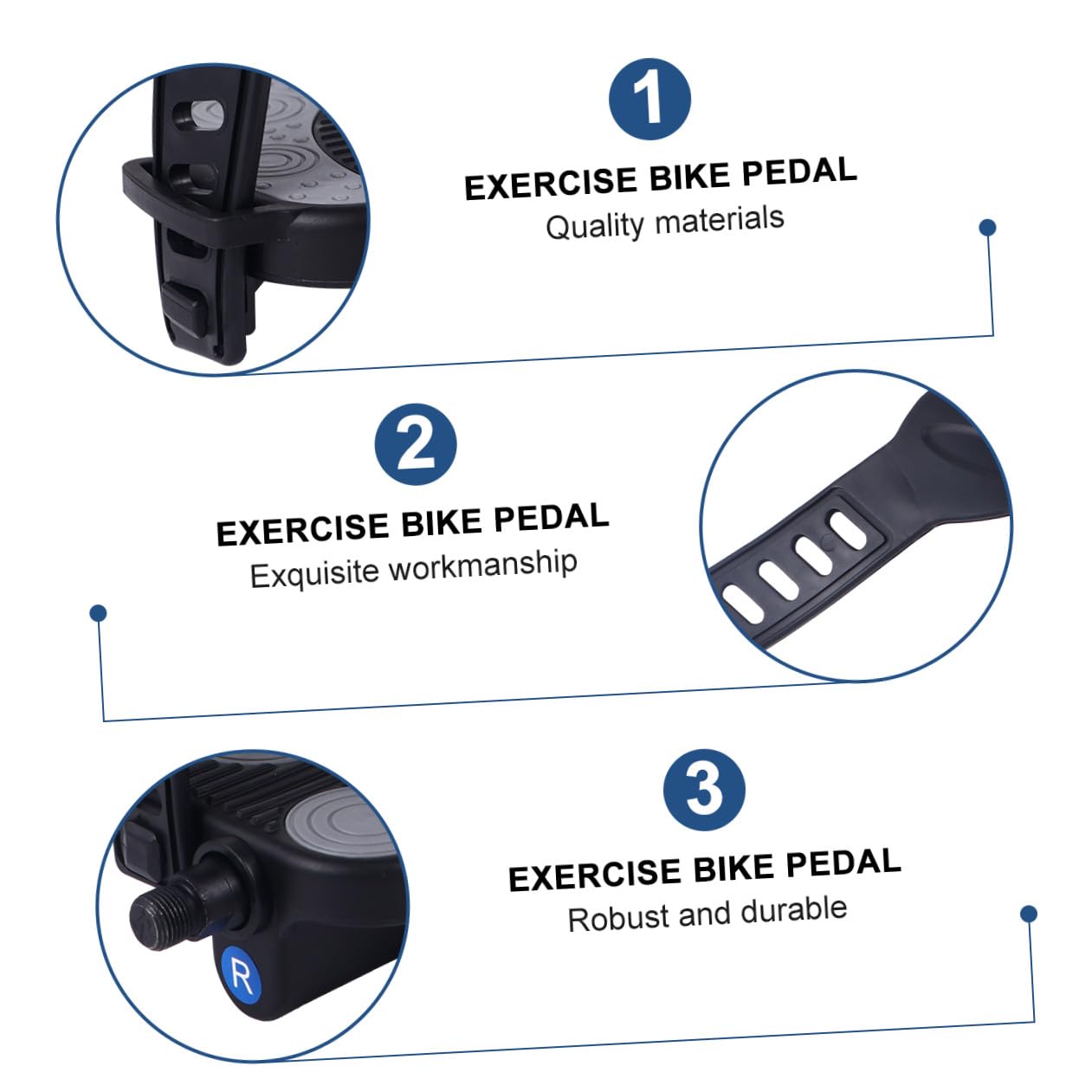 1 Paar Fahrradpedale Schwarz 9/16 Zoll Kunststoff mit Riemen