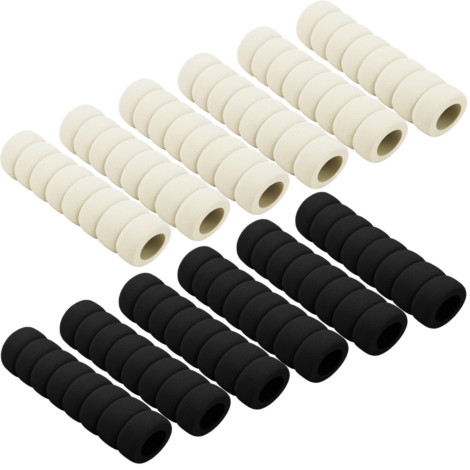 KEUKORZ 12Pcs White Black Door Handle Protectors - EVA Door Stop Covers in White & Black, Wall Protection for Indoor Doors