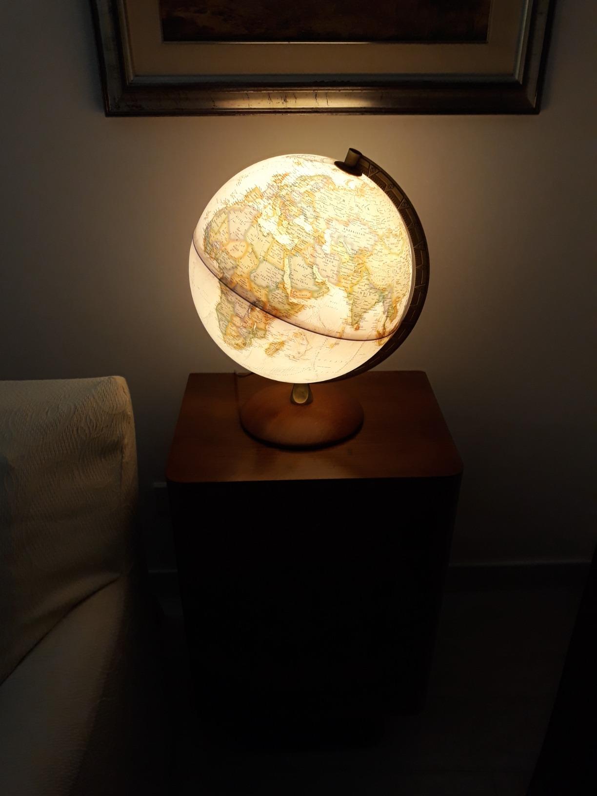 Mappamondo Illuminato National Geographic 30cm - Base In Metallo, Mappa Fisica/Politica 2022 - Foto 9