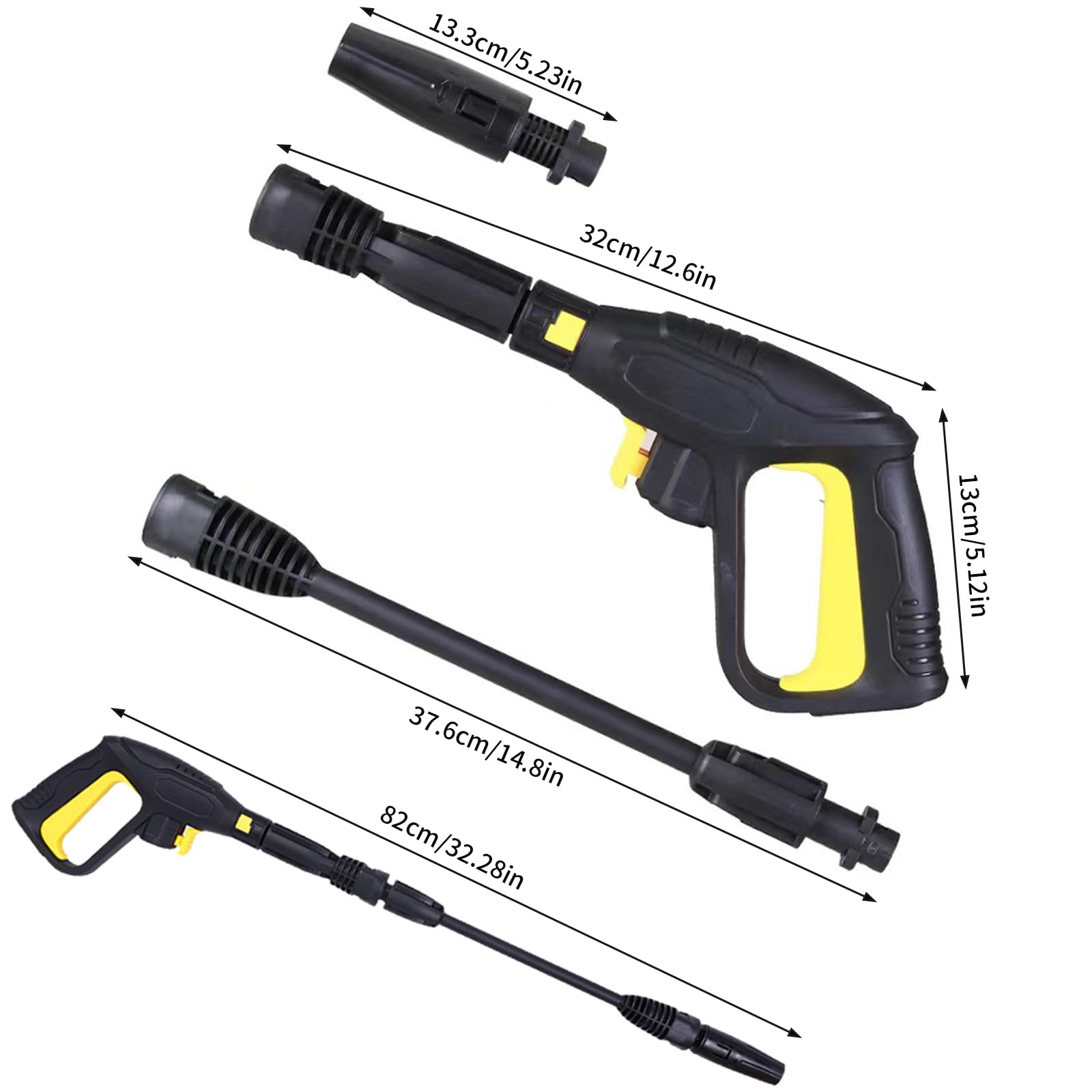 Pistola de repuesto y lanza de alta presión para Karcher K2, K3, K4, K5, K6, K7, boquilla de cabezal de pulverización ajustable, conexión rápida, 150 bares