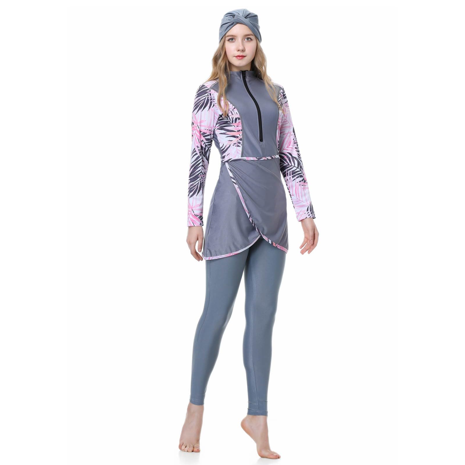 Burkini Damen: Muslimische Badeanzug Uv Rashguard Slim Fit Shape Badeanzüge Schwimmanzug Große Größe Bauchweg Badebekleidung Swimwear Push Up Swimsuits for Women Bademode