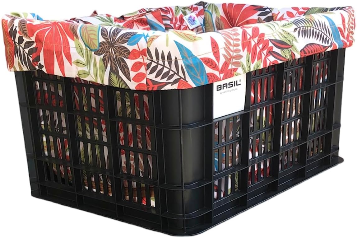 Style Up Your E-Bike Bicycle Basket Liner, Bike Rear Rack Wire Basket, Wood Crate, Plastic Crate Liner & Tote in One, Basket Liner Fits Larger Baskets 18x12x12