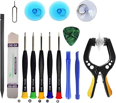 Precision Small Repair Tools Kit, Repair Screwdriver Set for Fixing Cell Phone Watch Computer Tablet, 15 in 1 Cell Phone Opening Pry Tool Repair Kit Set, 1 Set