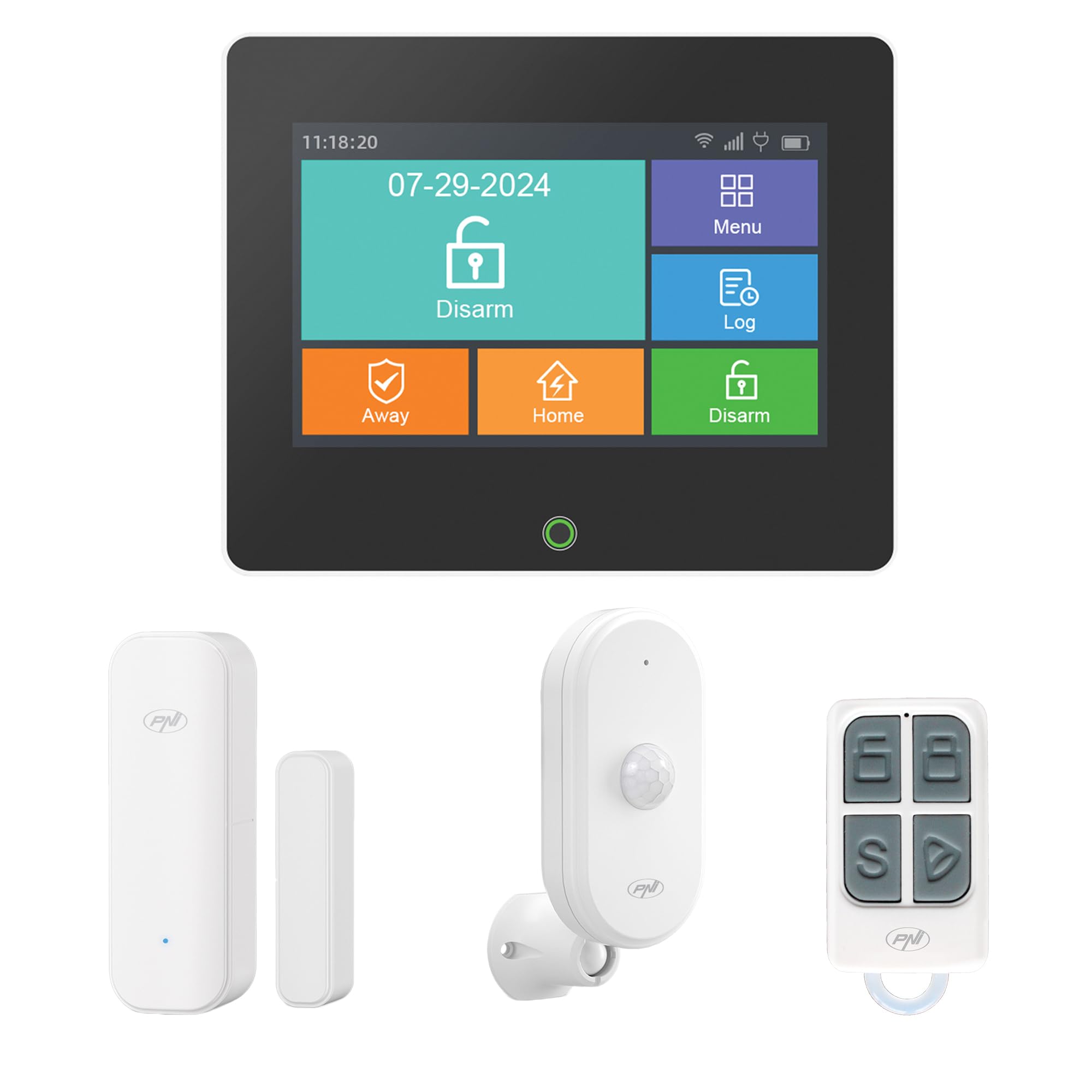 PNI Sistema de alarma inalámbrico SafeHouse HS670 WiFi GSM 4G, pantalla táctil a color, 99 zonas inalámbricas, soporta 5 números de teléfono, llamada de alarma y SMS, compatible con la aplicación Tuya