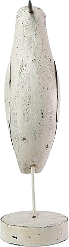 Miniatura 3 de Foreside Home and Garden Figura de gaviota de madera blanca y metal envejecido - Foreside Home & Garden