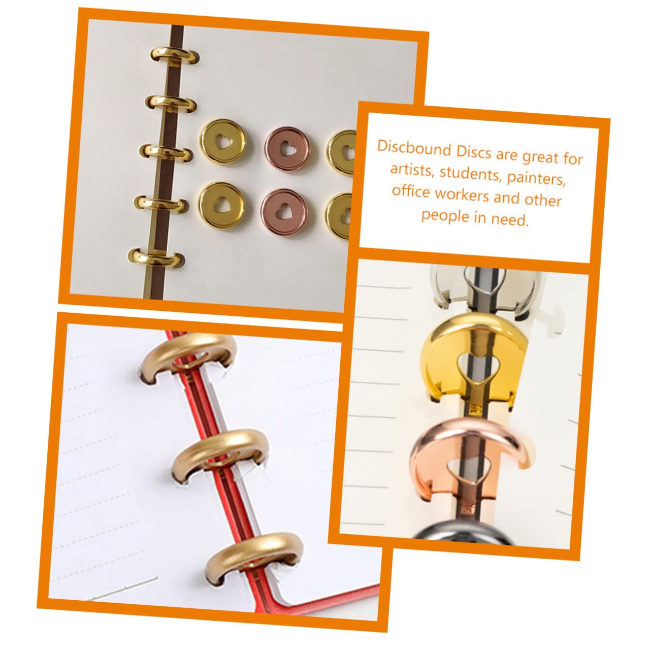 Tofficu 100pezzi Dischi Di Rilegatura Per Planner Dischi Per Taccuino Con Design Cuore Di Forniture Per Rilegatura Leggere e Portatili Perfetti Per Scrapbooking e Decorazioni
