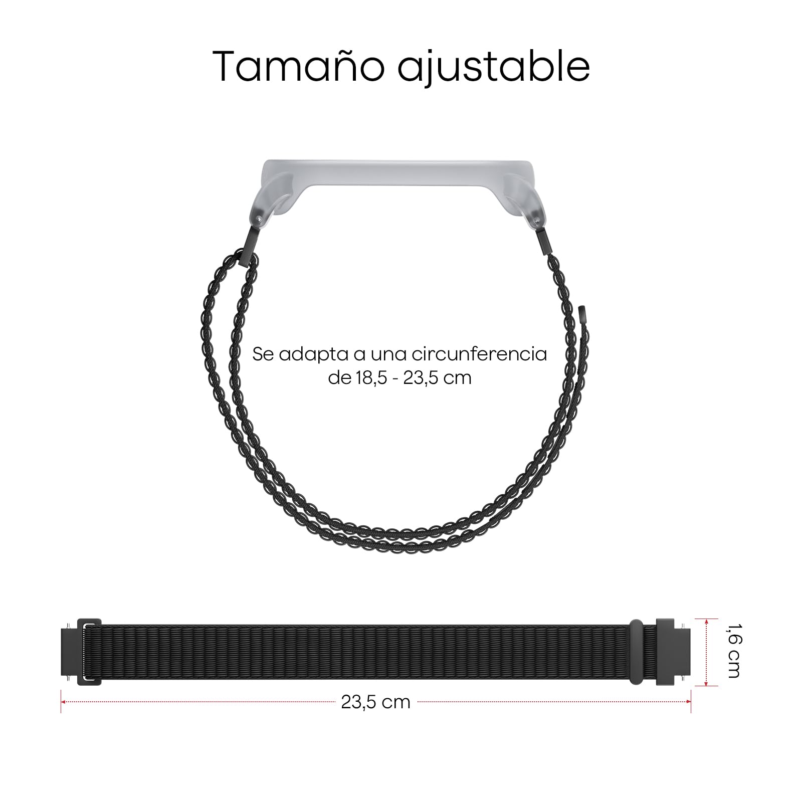 Plaud NotePin - Pulsera Ajustable de Nailon Transpirable con Cierre Adhesivo, para Muñeca 18.5-23.5 cm, Accesorio para Grabadora de Voz IA NotePin