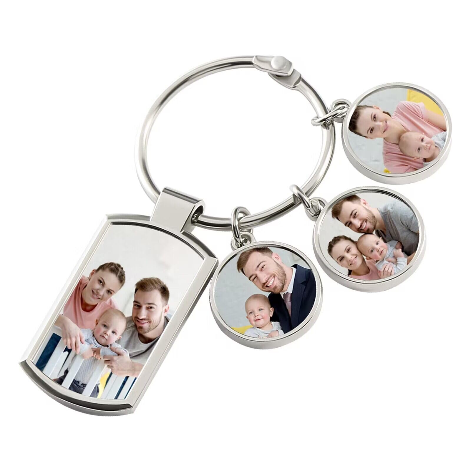 Personalized Photo Keychain Customizable Text Key Chain Alloy Pendant Keyring Custom Keychain With Picture Give Memorial Gifts
