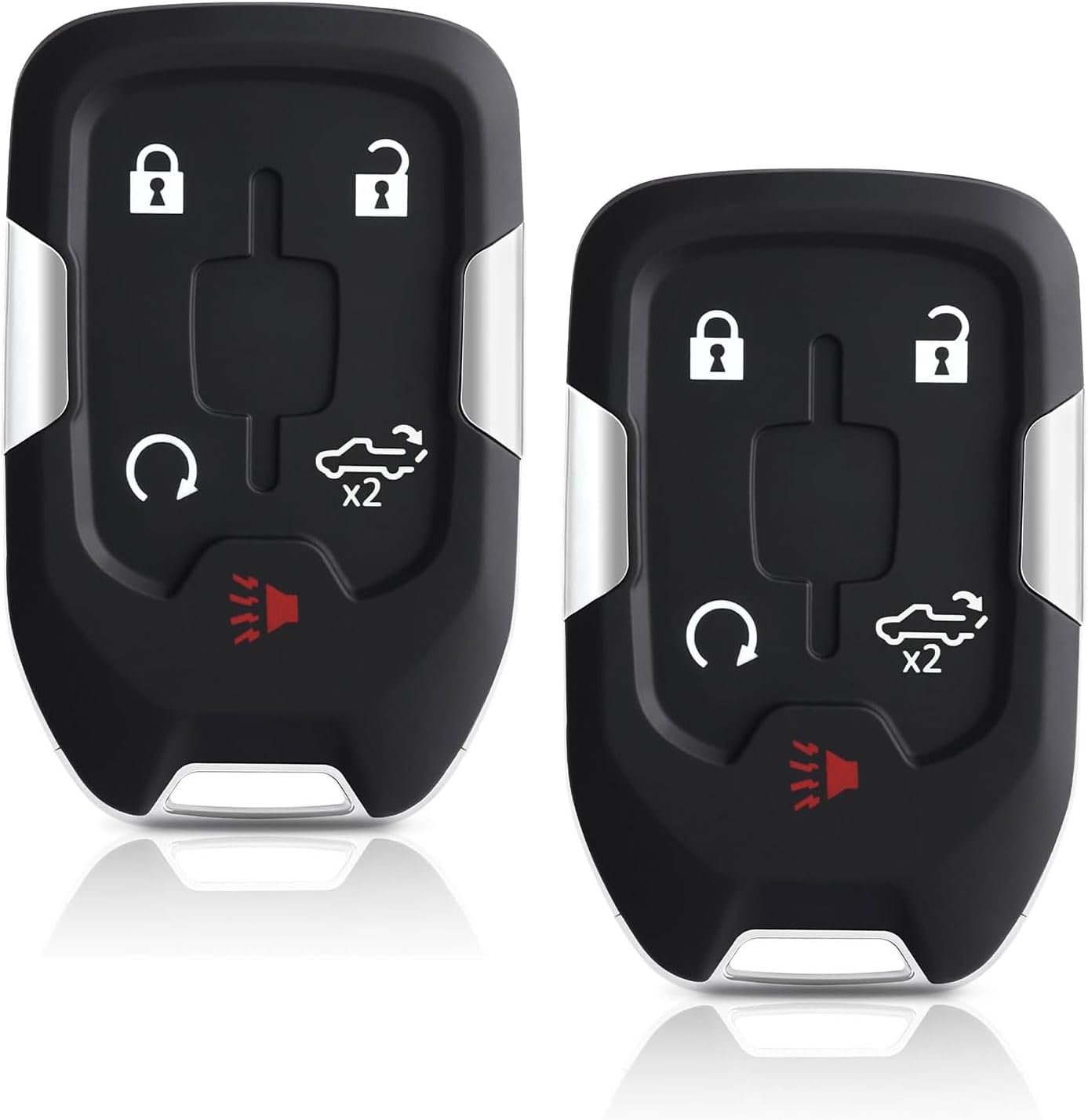 Key Fob Replacement Fit for GMC Sierra 1500 2500 3500 2019-2021, for Chevy Silverado 2019-2021 Keyless Entry Remote Control Keyfob 5 Buttons HYQ1EA (Set of 2)