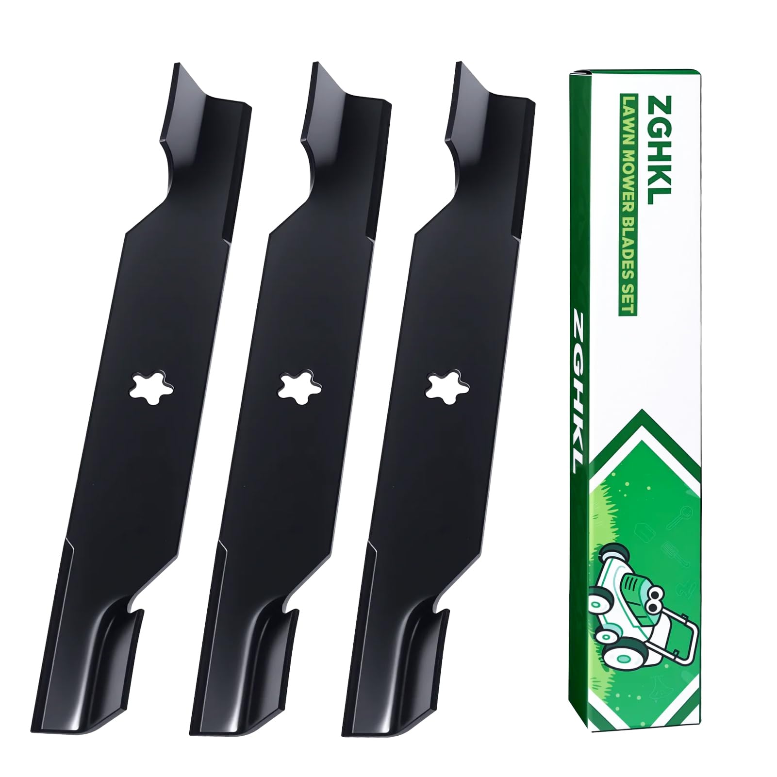 187256 532187256 Cuchillas para cortacésped 54 Pulgadas (137,16 cm) Cuchillas de Alta elevación para cortacésped con Asiento 3Piezas