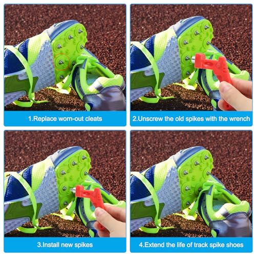 PATIKIL Espigões de sapato de 1/2 polegada, pacote com 50 pontas longas de aço para corrida em atlet