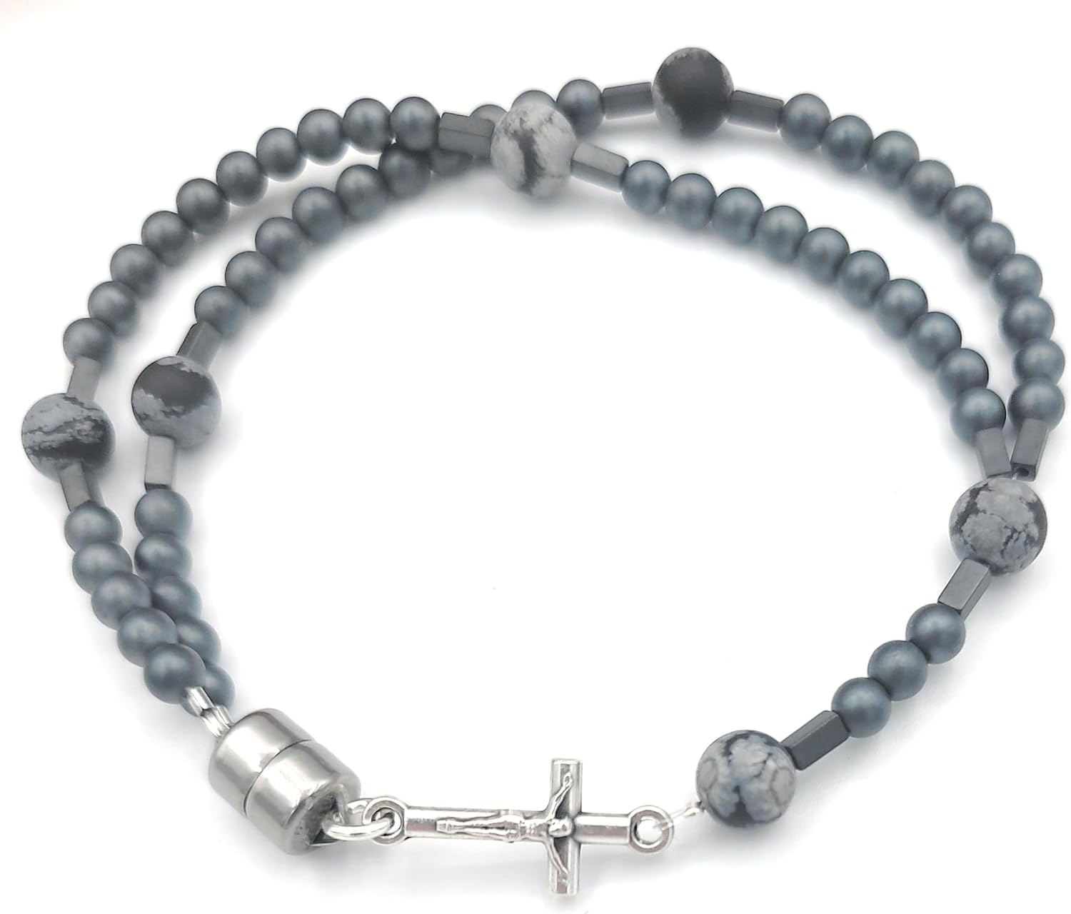 Wrist Rosary Mens Matte Hematite