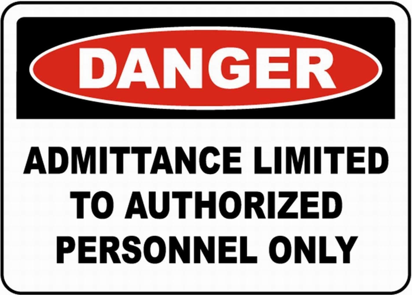 Safety Notice Authorized Personnel Only Rust Free Aluminum Tin Sign - Warning Decor with Pre-Drilled Holes for Office Server Room, Factory Control Area - 16x12 Inch​