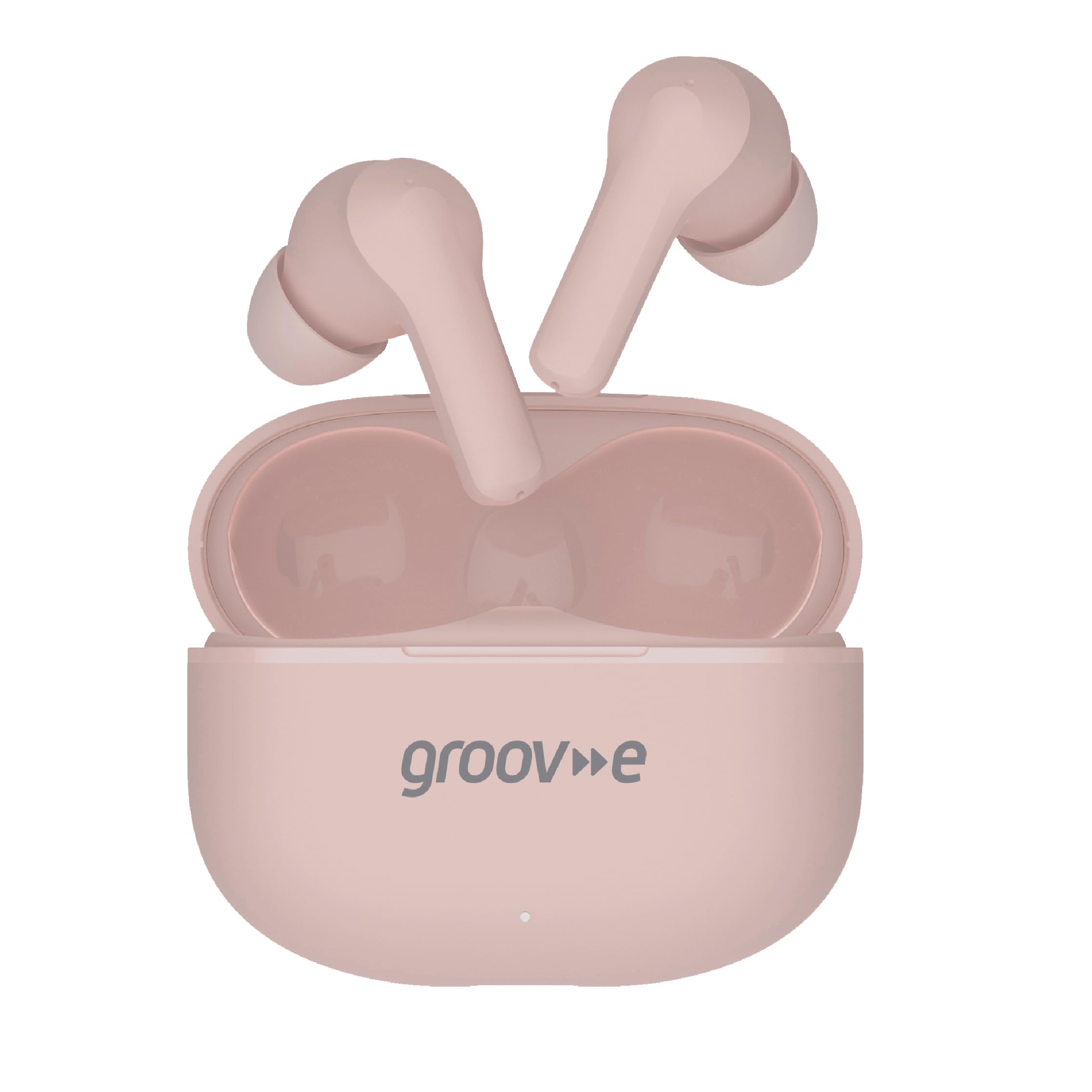 groov e Sound Buds True Wireless Earphones with Charging Case - Touch Controls, Built-in Mic, Voice Assistant, Bluetooth - Pink