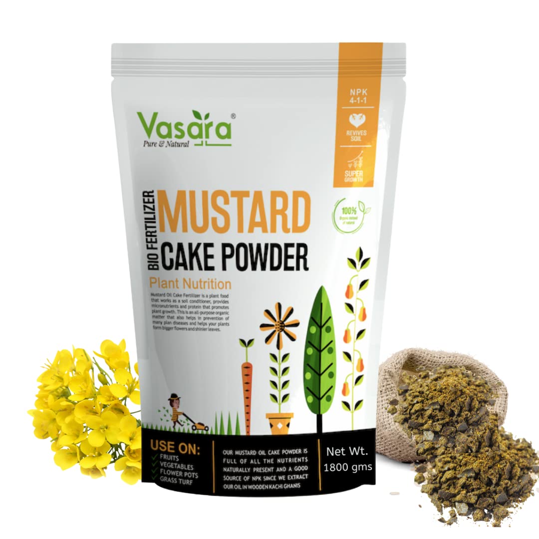 VASARA Mustard Cake Fertilizer/Sarson Ki Khali | For Plant Growth | Organic Fertilizer | Pest Repellent | Ideal for Home & Terrace Garden - Resealable Pack (1.8KG) (B0B7S5QGRP) Amazon Price History, Amazon Price Tracker