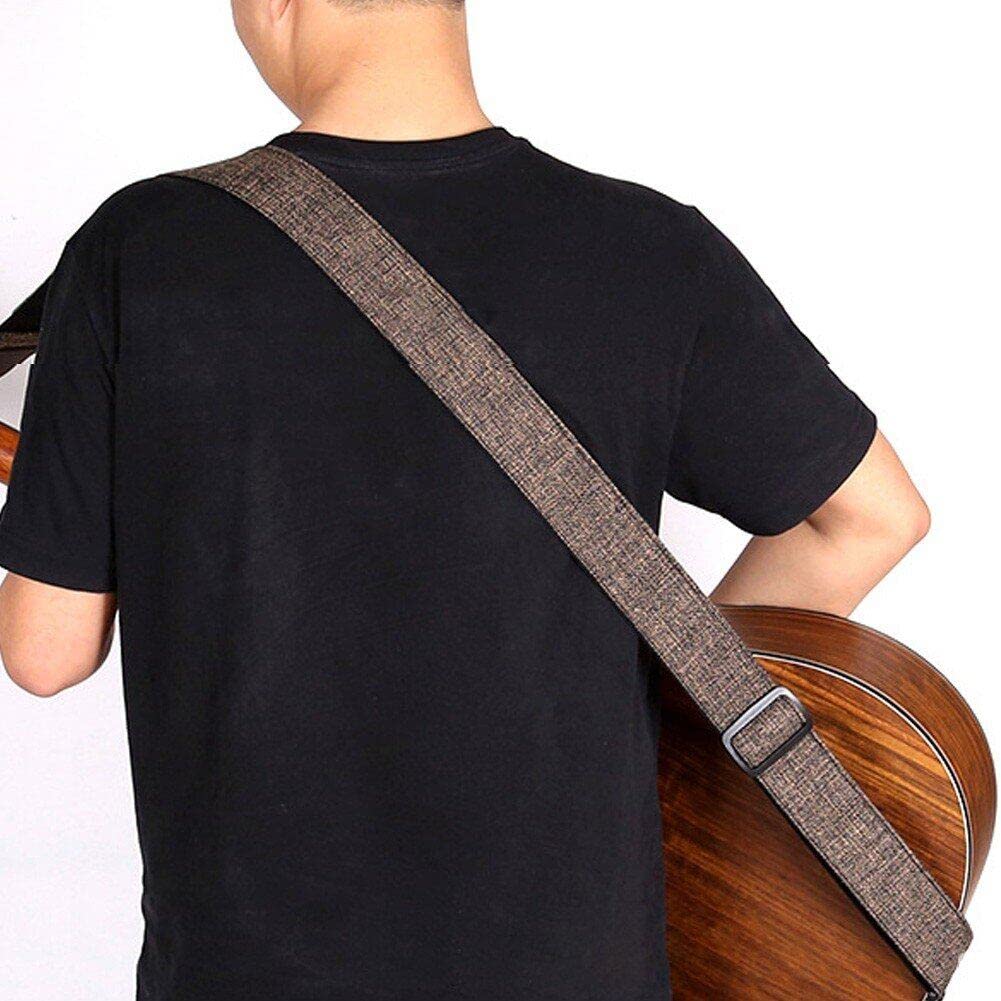 Baumwollverstellbare E -gitarrengurt Gitarrenhalter Länge Pu Leder End Akustikgitarrenbass -gurtzubehör