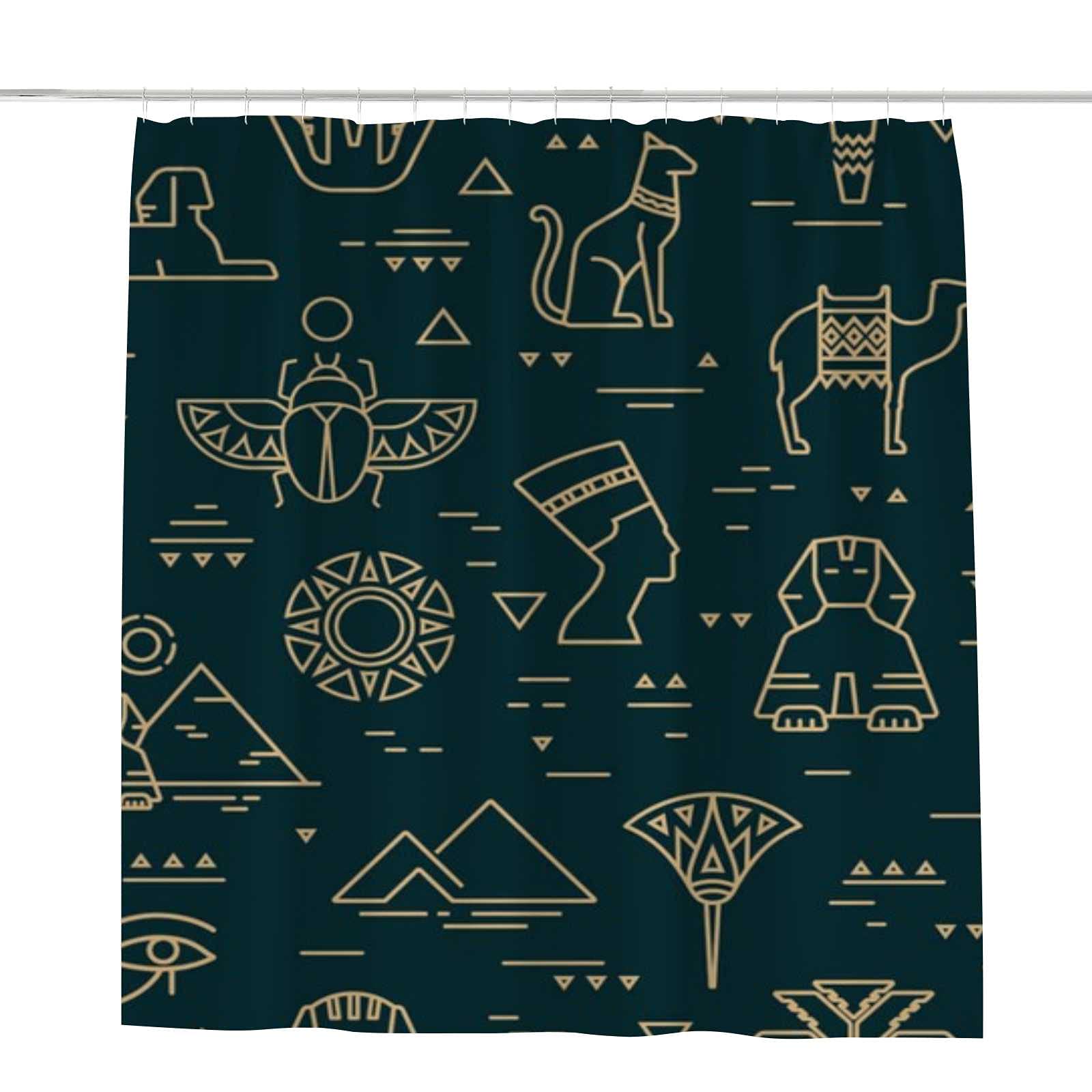 Rideau de douche égyptien en polyester lavable CHEHONG 182x183 cm