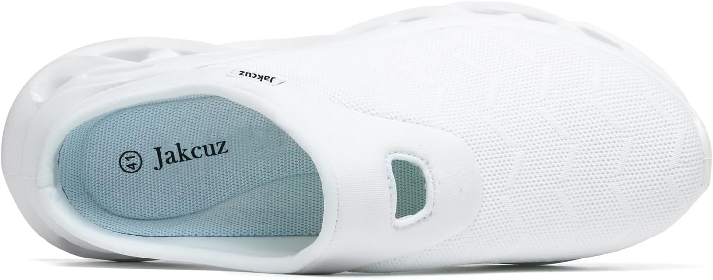 Jakcuz Men Slip On Mules Lightweight Open Back Sneakers Breathable Walking Shoes - Image 4