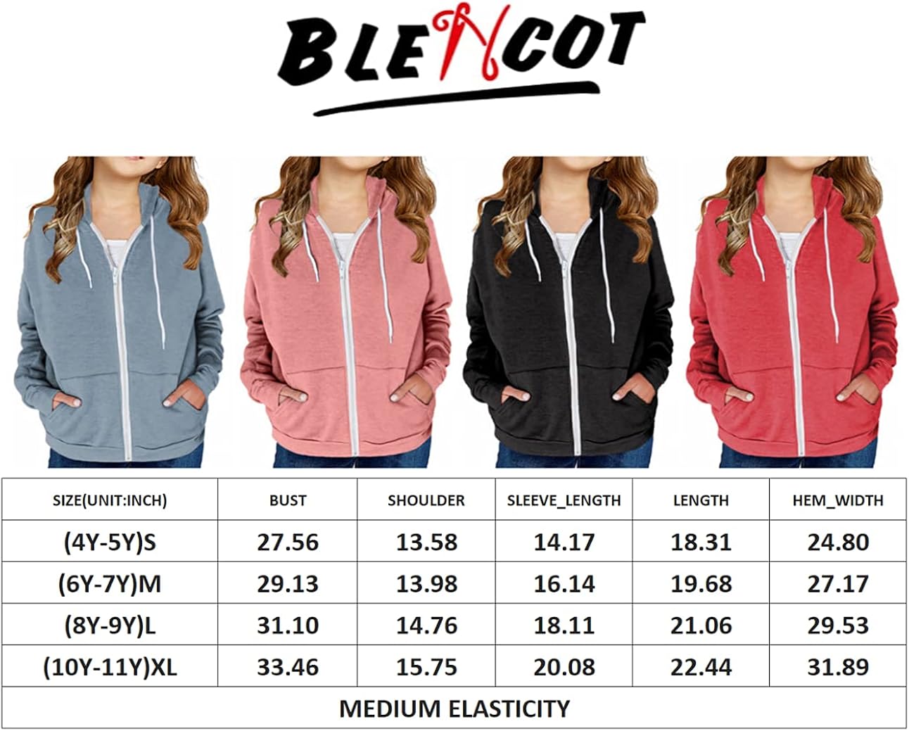 BLENCOT Toddler Girl Hoodie Zip-Up Hoodie Sweatshirts Girl Clothes: Clothing, Shoes & Jewelry