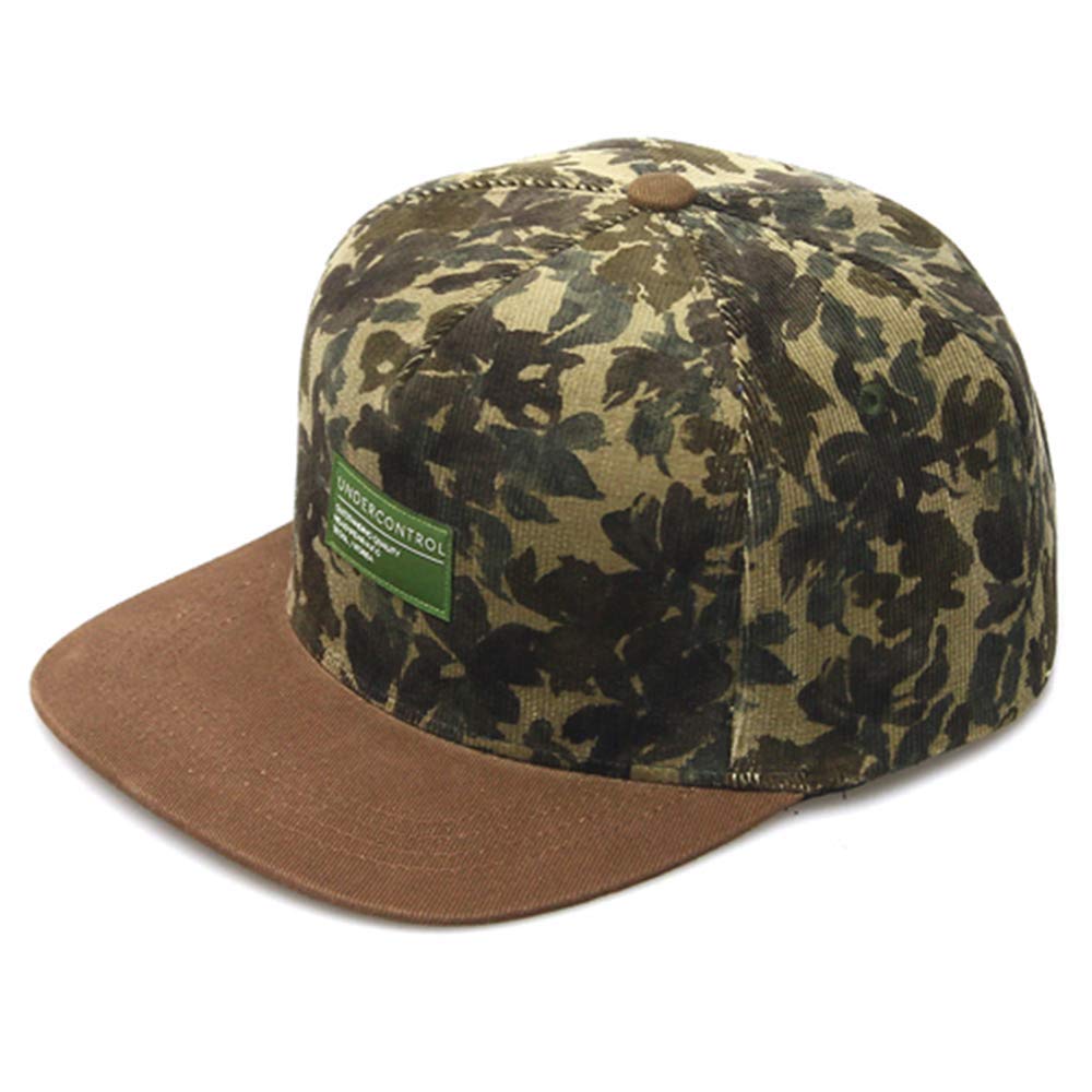 UNDERCONTROL Japan Fabric Leaves Pattern Hard Snapback Flat Brim Size Trucker Dad Cap Unisex UV Protect Baseball Hat Korea (Olive Mix)