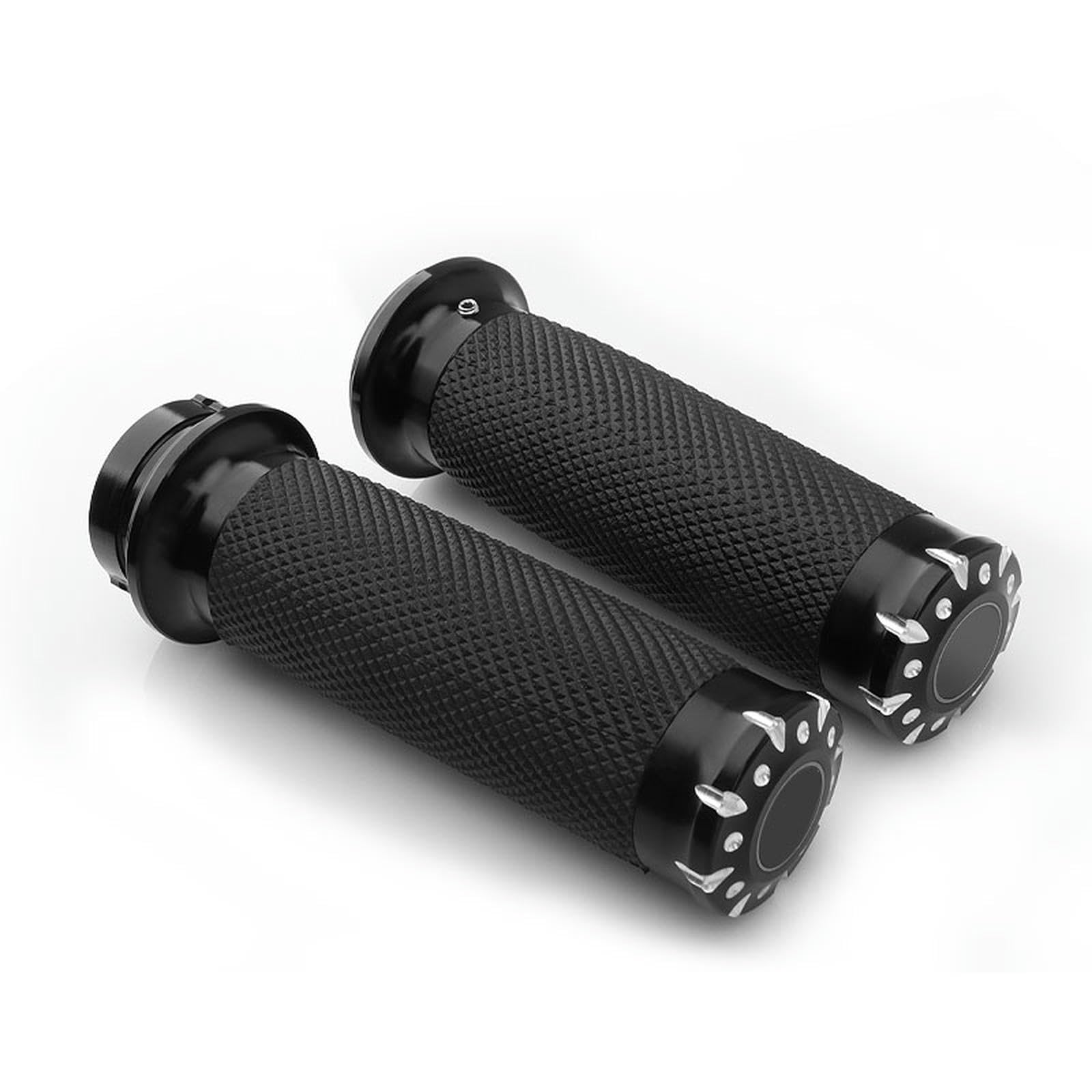 Uniwersalny motocyklowy uchwyt 25MM czarny chromowany ręczny do kierownicy Harley Sportster Dyna Softail Touring(Black)