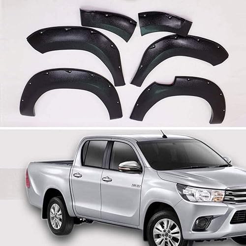 GOWE Kit de protectores de guardabarros tipo adhesivo negro mate para Toyota Hilux REVO 4 puertas 2015-2016 QPA306