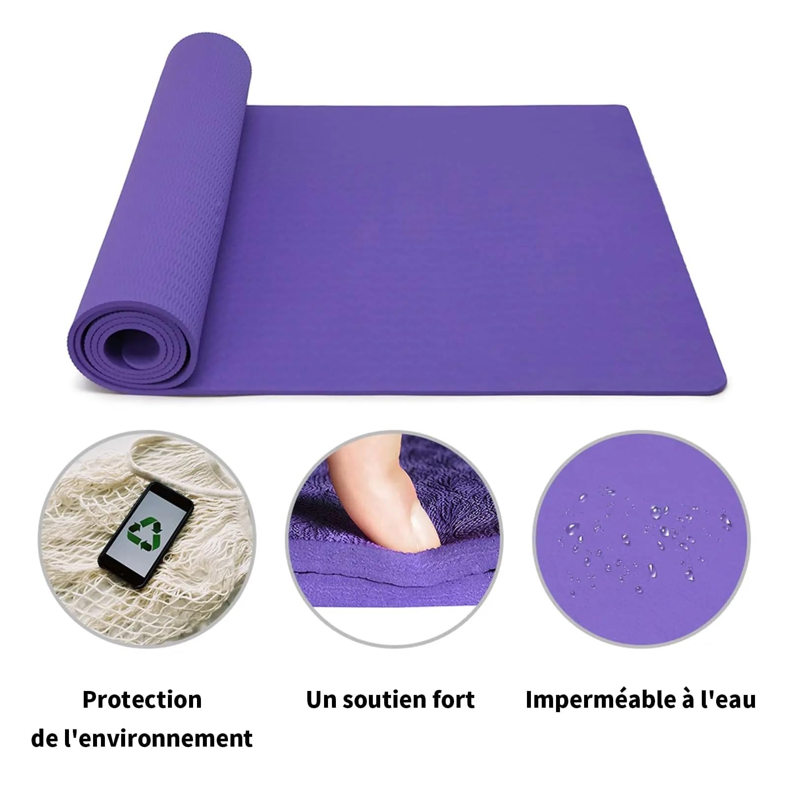Tappetino Yoga Tappetino yoga - antiscivolo 183x61x0,6 cm for pilates, fitness e allenamento, con tracolla
