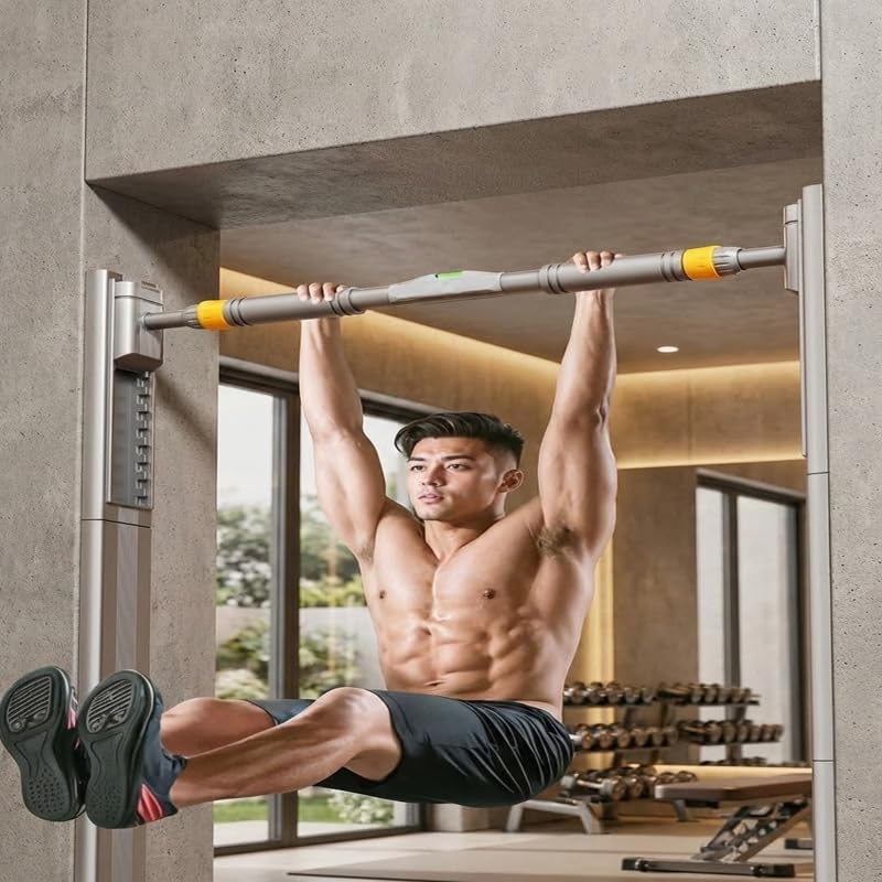 懸垂器具 免穴開けドアジム 室内懸垂バー 13段階調整 耐荷重強化 ステンレス製 滑り止め泡フォーム 家庭用フィットネス器具 懸垂・