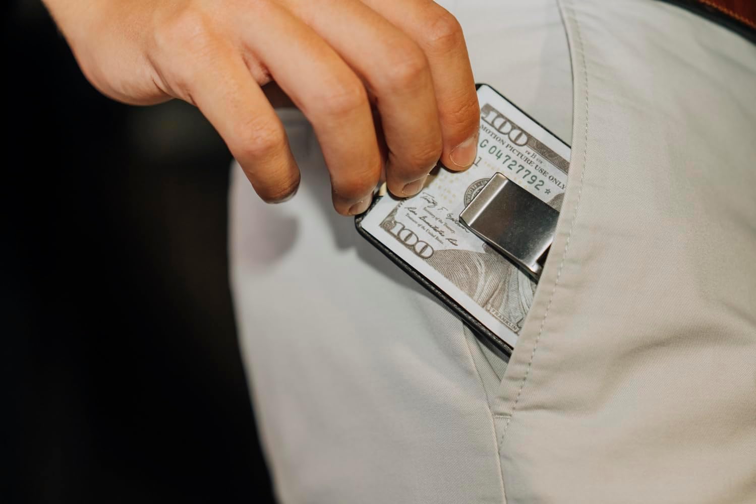 House of Jack Co. Wyatt Money Clip Wallet for Men, Slim Front Pocket Leather Card Holder, Ideal Gift For Men, Minimalist Full Grain Cowhide Wallet, Brown - Image 7