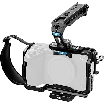 SIRUI FX30 FX3 Cage for Sony FX30 FX3 with Top Handle of Camera Cage with HDMI Cable Clamp 1/4-20 and ARRI 3/8-16 Thread Holes Black