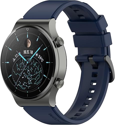 Correa de reloj oficial de 0.866in para Huawei GT 2 GT2 Pro, repuesto original de reloj inteligente para hombre (color azul marino, tamaño para