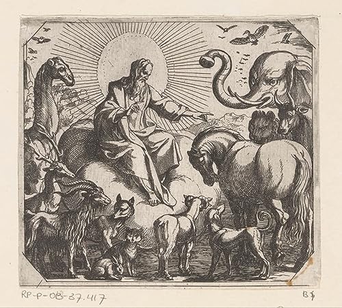 Affiche vintage Antonio Tempesta Dieu crée les animaux de qualité