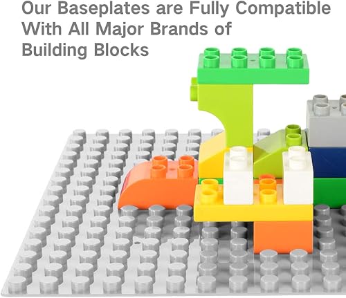 Miniatura 6 de MIMAX Placas base autoadhesivas compatibles con DUPLO, placa base para despegar y pegar para mesa de juego o pared de bricolaje, paquete de 4 (10 x