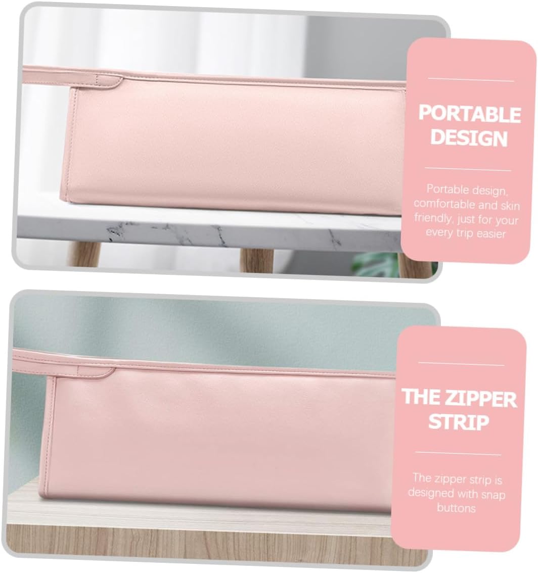 Portable Hair Dryer Pouch and Hair Curler Organizer Bag with Zipper, Lightweight Travel Case for Curling Iron and Blow Dryer, Pink Toiletry Storage for Beauty Tools on The Go image 3
