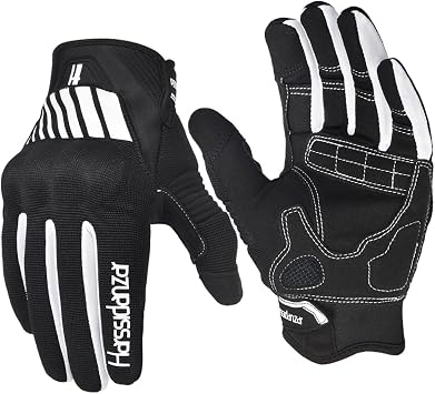 Harssidanzar Motorcycle Gloves for Men Touchscreen Cycling Gloves with Hard Knuckle Mountain Motorcross Dirt Bike Bicycle Racing SM058US