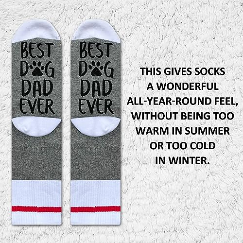 Image of Ziyouza Best Dogs Dad Ever Socks, Gift for Dog Pet Owner, Dog Father, Dog Lovers, Puppy Lovers, Novelty Gift for Thanksgiving Christmas Birthday Father's Day, 1 Pair-11