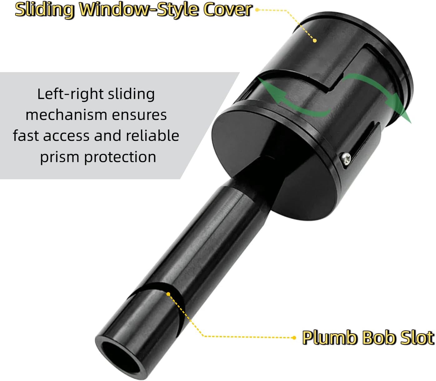 Optical Square Right Angle Prism with K9 Glass Double Penta Prism Survey Tool for Total Station 90°/180° Layout Metal Cover Plumb Bob Slot Leather Case