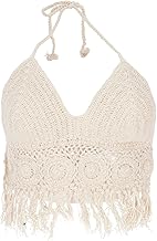 GURU SHOP Häkeltop, Bikinitop, Strandtop, Hippie Bra Flower Power, Damen