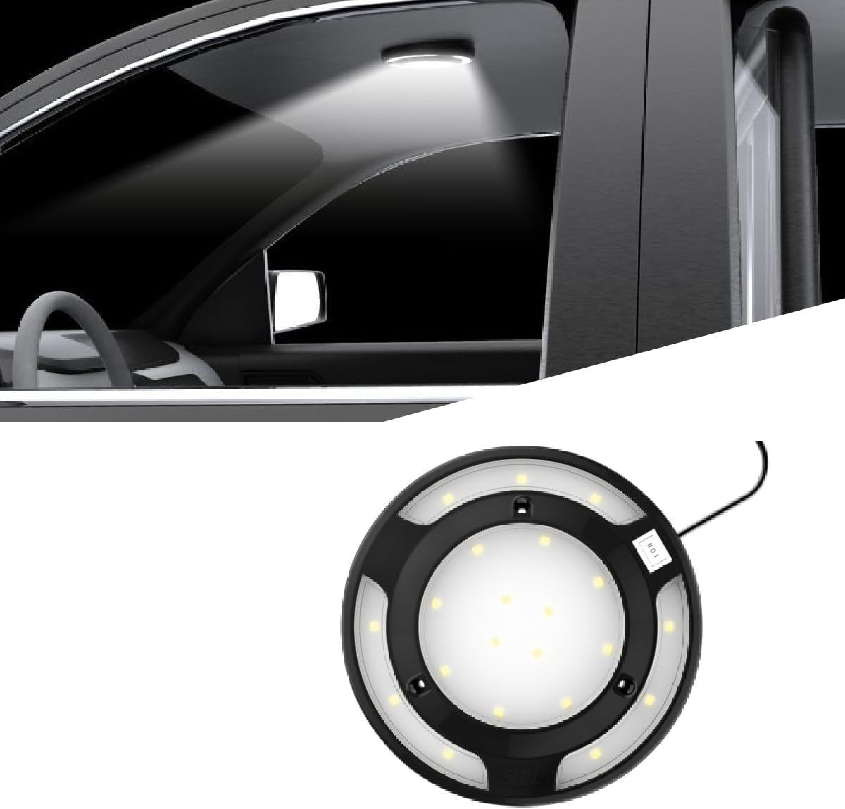 SpeedTech Lights Interior LED Cabin Dome & Stick Lights, 15 High-Power LEDs, 12V, Dual Mode High/Low, Vehicle Interior Lighting (Red/Clear, Stick Model)