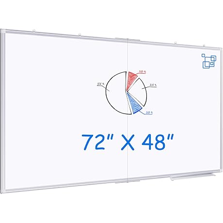 maxtek 72 x 48-inch Foldable Wall-Mounted Magnetic Dry Erase Whiteboard