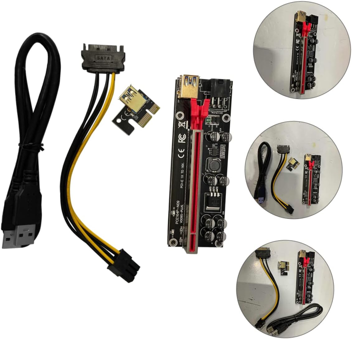 jojofuny 6sets Pci Express Extender Riser Adapter Card with USB to Graphics Card Extension for Stable Power Supply Easy Installation Reliable Performance