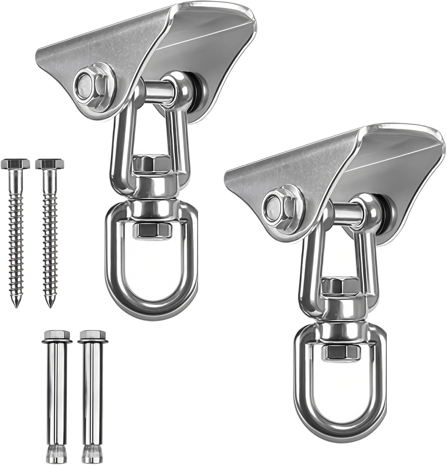Heavy-Duty Swing Hangers 360 Degree Rotate Hammock Chair Hanging Kit with Suspension Hooks and Bolts for Concrete Wood Yoga Hammock Sandbag Swing Sets 450kg Capacity (90.0)