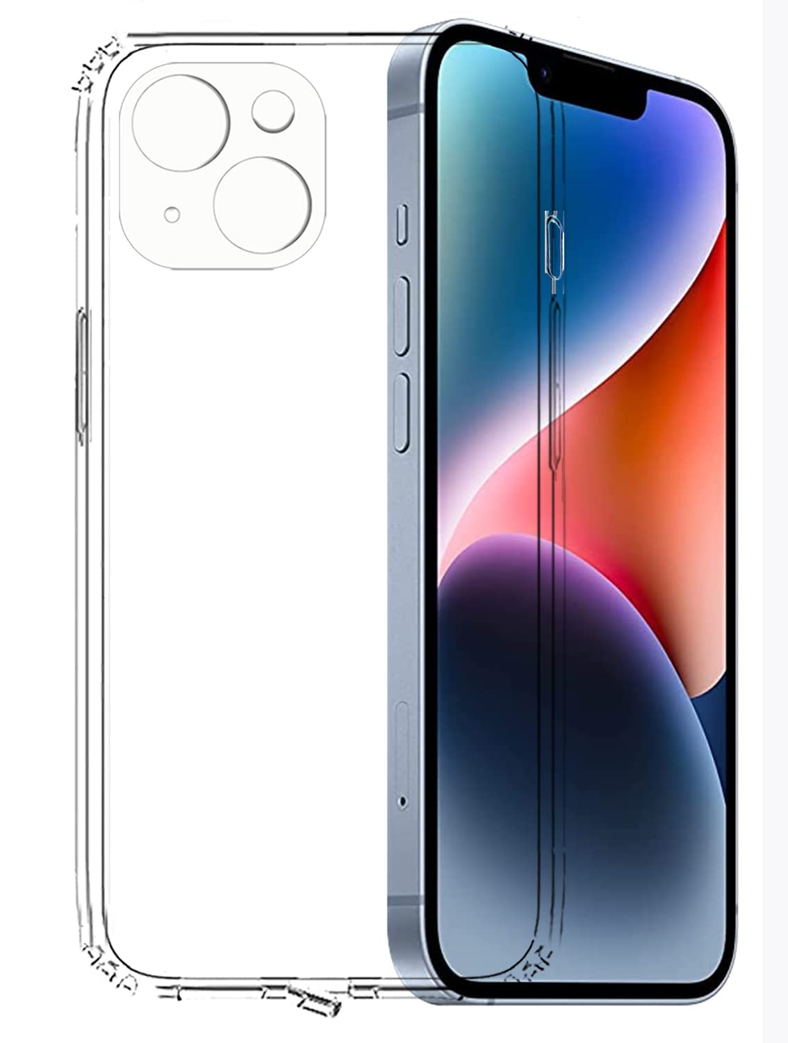 NAFS Microfiber Square Candy Case Compatible for iPhone 14 Plus, Shockproof Slim Back Cover Liquid Silicone Case (Transparent) (B0CL2LFTQ8) Amazon Price History, Amazon Price Tracker